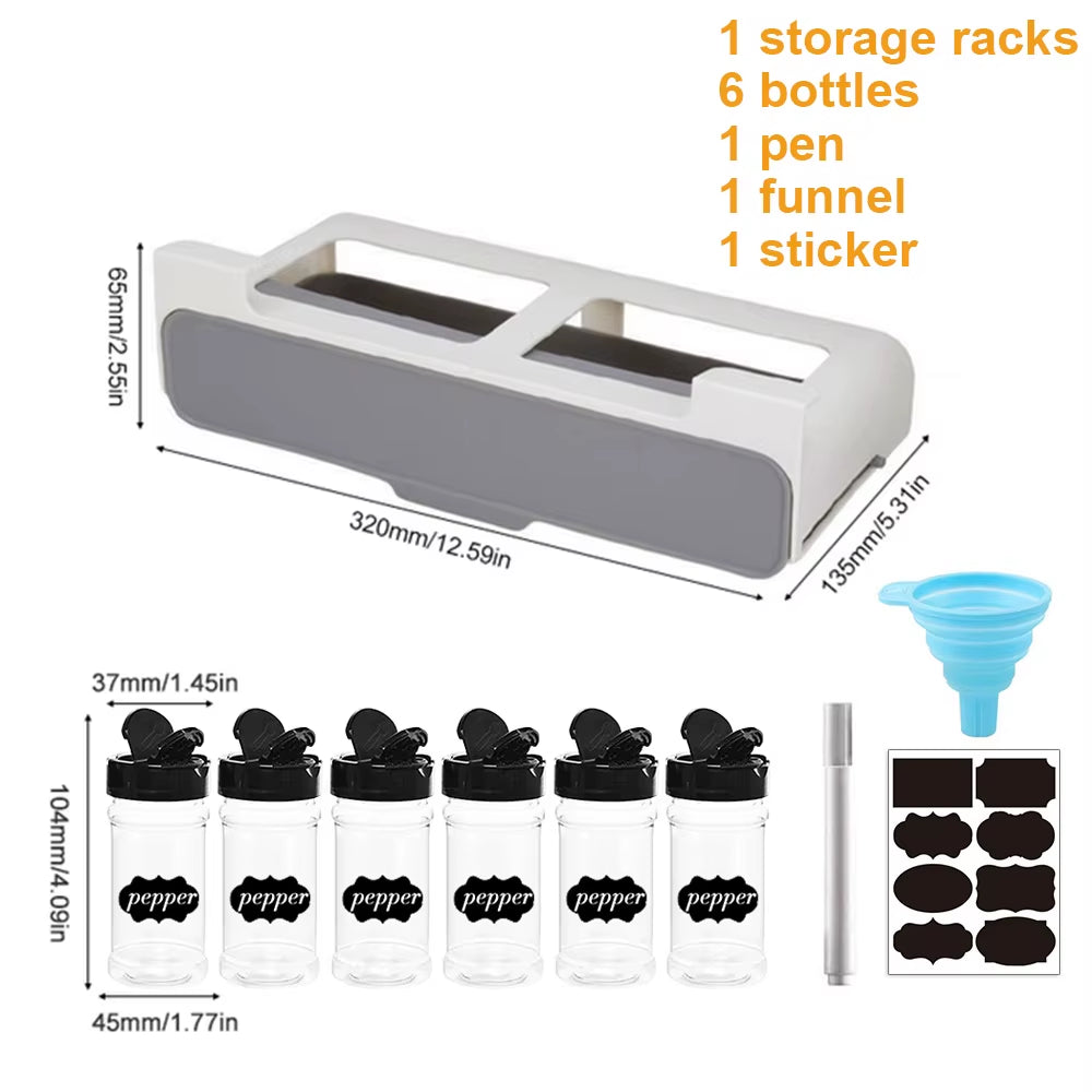 Space-Saving Spice Rack – Self-Adhesive Wall-Mounted Under-Shelf Organizer for Seasoning Bottles