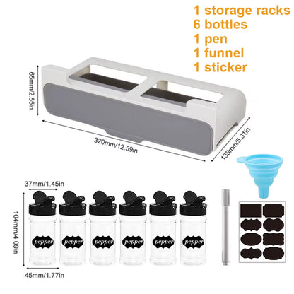 Space-Saving Spice Rack – Self-Adhesive Wall-Mounted Under-Shelf Organizer for Seasoning Bottles